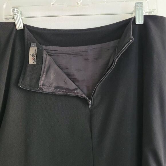 vintage y2k wash collection black ruched side midi skirt minimalist goth romanti - Picture 5 of 10